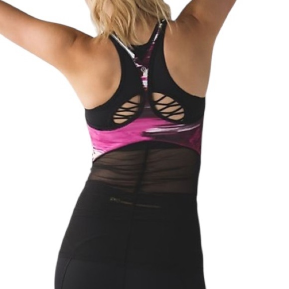 Lululemon Cool Racerback Tank Top Shine On Wind Berry Rumble Multi Size 4 - Picture 2 of 10
